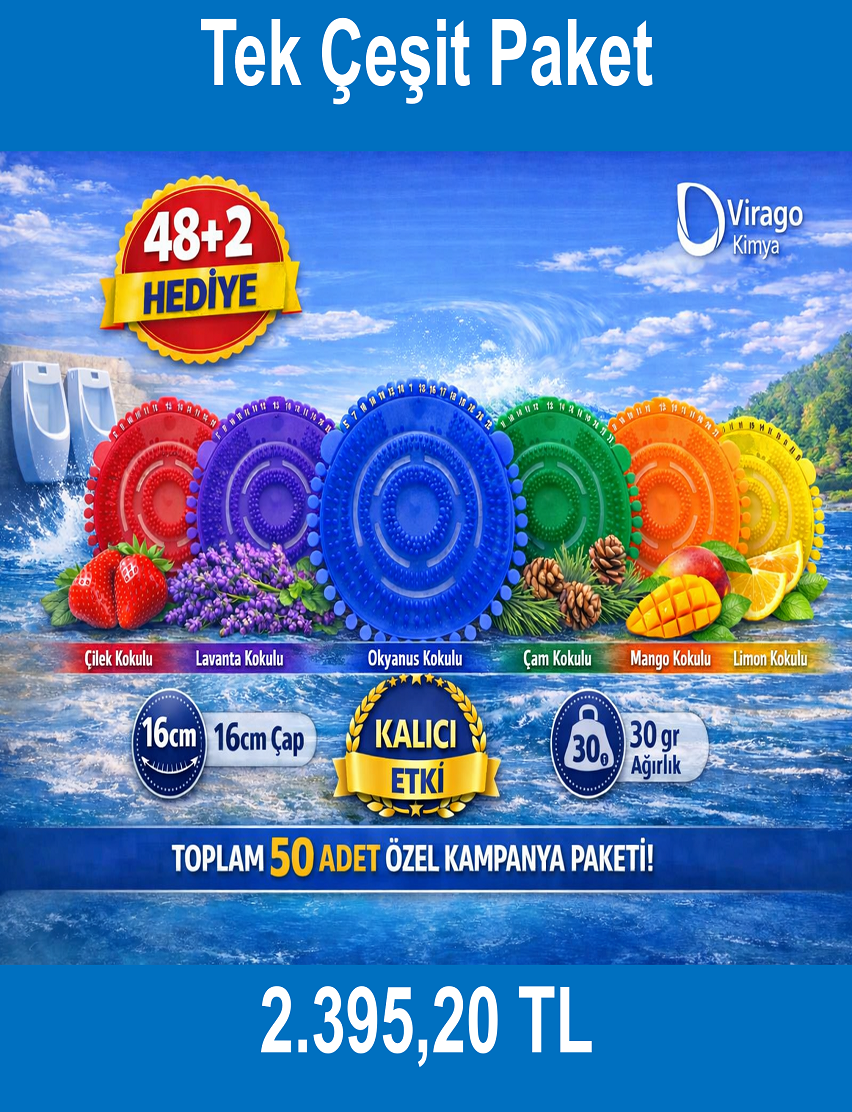 Toptan Koku Giderici Pisuvar Süzgeci - (48 + 2) 50 Adet Tek Çeşit Paket 